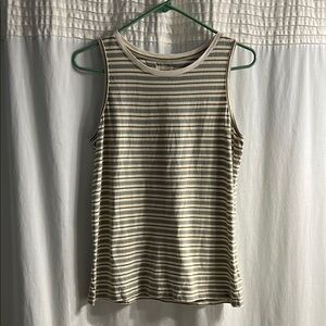 Pact-Striped Sleeveless Top - Cream and Gray